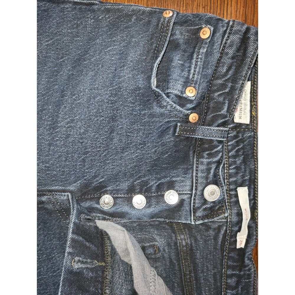 Levis Premium Wedgie Straight Jeans Womens 26 Black Gray Denim High Rise 26x26.5 - Picture 4 of 6